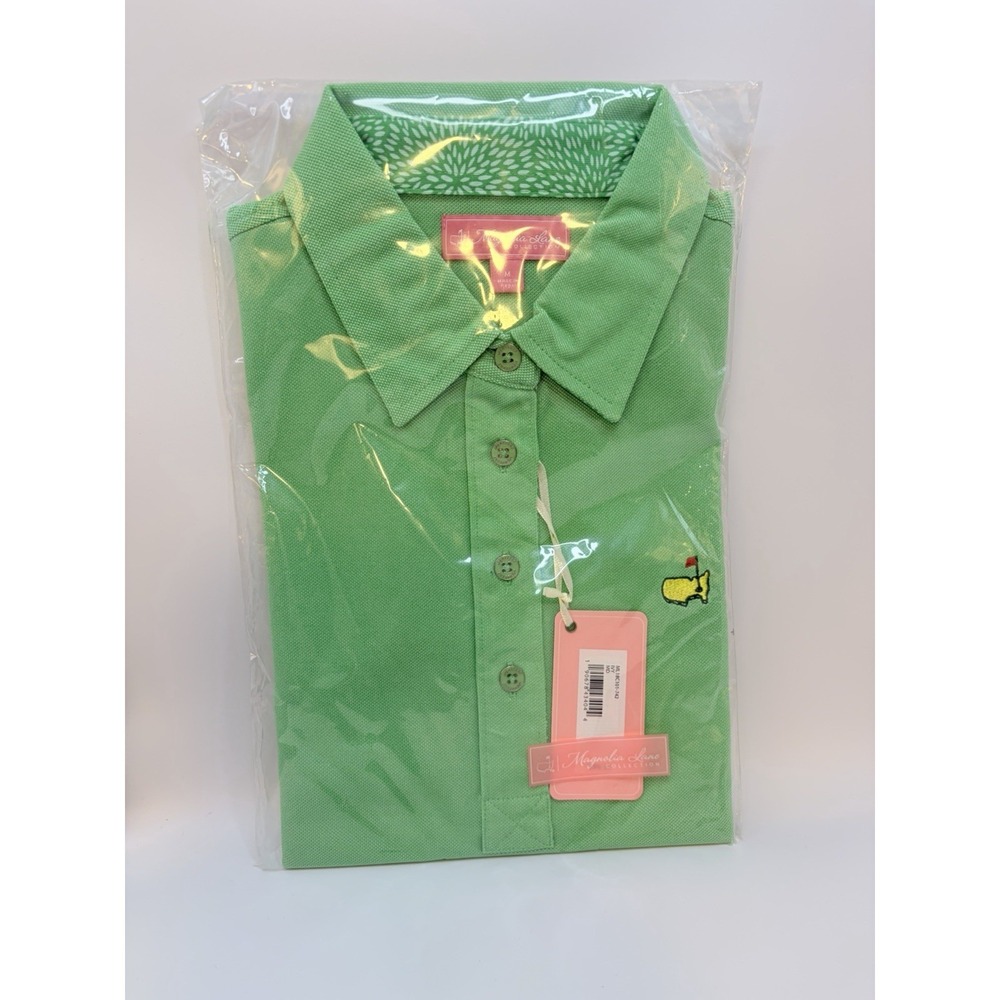 Magnolia Lane Masters Medium‎ Green/Golf Polo Shirt New/ML18C101742/Pink Label